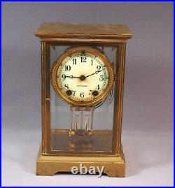 Antique Seth Thomas Gold Gilt Brass EMPIRE Crystal Regulator CLOCK WORKS