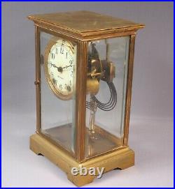 Antique Seth Thomas Gold Gilt Brass EMPIRE Crystal Regulator CLOCK WORKS