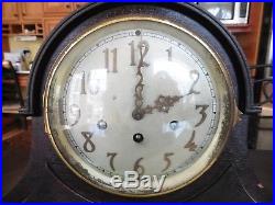 Antique Seth Thomas Tambour Westminster Chime Mantle Clock Mahogany Vintage Key