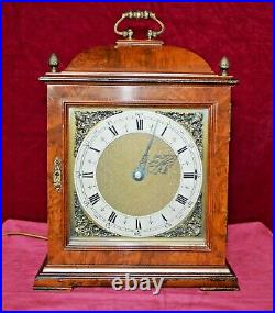 Antique Smiths Figured Walnut Westminster Chime Electric Bracket Clock