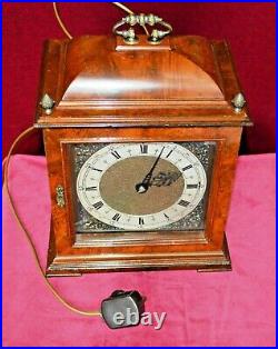 Antique Smiths Figured Walnut Westminster Chime Electric Bracket Clock