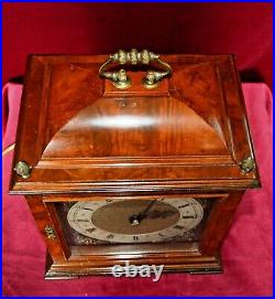 Antique Smiths Figured Walnut Westminster Chime Electric Bracket Clock