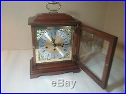 Antique Vintage Howard Miller Mantle Case Clock Two (2) Jewel Westminster Chime