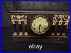 Antique Vintage Session Mantle Parlor Kitchen Chime Pillar Clock Works