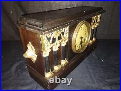 Antique Vintage Session Mantle Parlor Kitchen Chime Pillar Clock Works