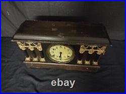 Antique Vintage Session Mantle Parlor Kitchen Chime Pillar Clock Works