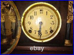 Antique Vintage Session Mantle Parlor Kitchen Chime Pillar Clock Works