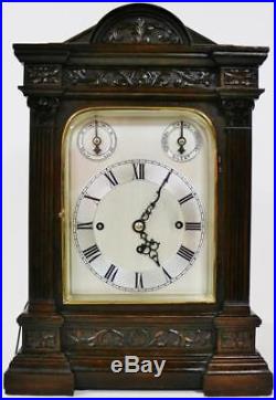 Antique W&H Carved Mahogany Triple Fusee Musical Westminster Chime Bracket Clock