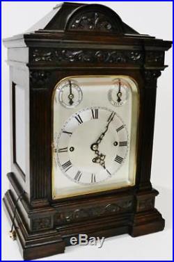 Antique W&H Carved Mahogany Triple Fusee Musical Westminster Chime Bracket Clock