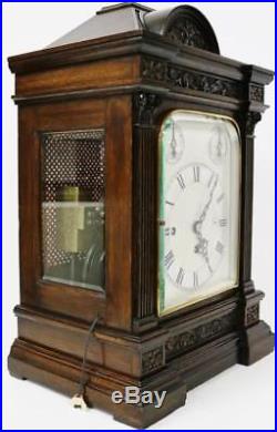 Antique W&H Carved Mahogany Triple Fusee Musical Westminster Chime Bracket Clock