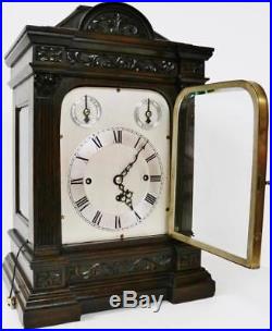 Antique W&H Carved Mahogany Triple Fusee Musical Westminster Chime Bracket Clock