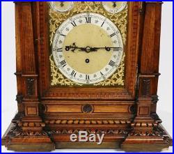 Antique W&H Carved Oak Triple Fusee Musical Westminster Chime Bracket Clock