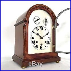 Antique WESTMINSTER CHIME Bracket Clock Early C20th Mahogany Excellent