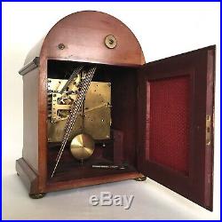 Antique WESTMINSTER CHIME Bracket Clock Early C20th Mahogany Excellent