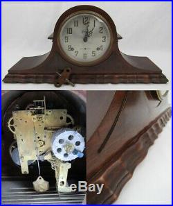 Antique WESTMINSTER CHIMES clock SESSIONS 8 Day Mantle key Original Condition