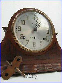 Antique WESTMINSTER CHIMES clock SESSIONS 8 Day Mantle key Original Condition