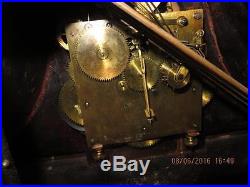 Antique Waterbury #503 Westminster Tambour Chime Mantel Clock works Great
