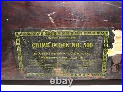 Antique Waterbury Chime Clock No. 500 1/4 Hour Westminster Chime Bracket Clock