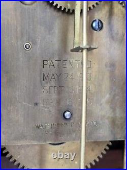 Antique Waterbury Clock Co Westminster Chime Bracket Clock Fancy Gilt Dial