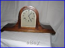 Antique Waterbury Mahogany Tambour Westminster Chime Mantle Clock Original