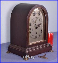 Antique Westminster Chime Clock with Mahogany & Bronze Case from Germany