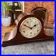 Antique Westminster Chime Mantel Clock 5 Rod Mahogany Fully Serviced Working