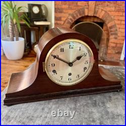 Antique Westminster Chime Mantel Clock 5 Rod Mahogany Fully Serviced Working