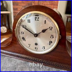 Antique Westminster Chime Mantel Clock 5 Rod Mahogany Fully Serviced Working Antique Westminster Chime Mantel Clock 5 Rod Mahogany Fully Serviced Working