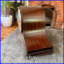 Antique Westminster Chime Mantel Clock 5 Rod Mahogany Fully Serviced Working Antique Westminster Chime Mantel Clock 5 Rod Mahogany Fully Serviced Working