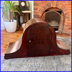 Antique Westminster Chime Mantel Clock 5 Rod Mahogany Fully Serviced Working
