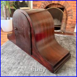 Antique Westminster Chime Mantel Clock 5 Rod Mahogany Fully Serviced Working