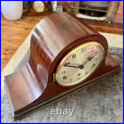 Antique Westminster Chime Mantel Clock 5 Rod Mahogany Fully Serviced Working