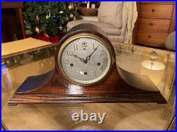 Antique Wind-Up Mantel Clock New Haven Tambour 8-Day Chimes 1920s Serviced 2000