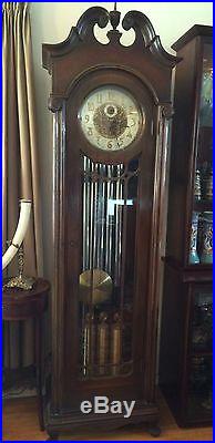 Antique Winterhalder & Hofmeier Grandfather Tall Floor Clock Westminster chimes