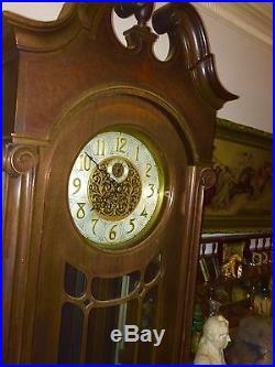 Antique Winterhalder & Hofmeier Grandfather Tall Floor Clock Westminster chimes