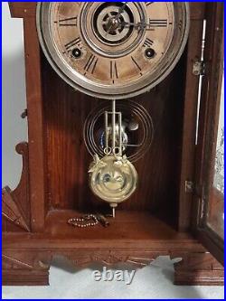 Antique Wm. L. Gilbert Eagle Kitchen Parlor Mantle Shelf Clock Works