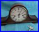 Antique Wood Case W Haid 340-020 West Germany Mantle Clock with Key c1960