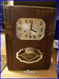 Antique Wooden Chime Wall Clock Jura Veritable Westminster As Is