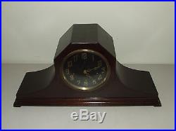 Antique Working 1923 New Haven Westminster Chime Mahogany Art Deco Mantel Clock