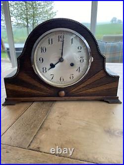 Antique c1929 Enfield Art Deco Westminster Chiming Mantel Clock Sunburst