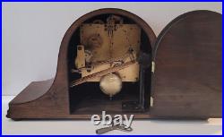 Antique c1930's English Anvil Oak Cased Westminster Chiming Mantel Clock
