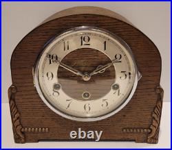 Antique c1930's German Oak Westminster Chiming Mantel Clock (Fully Serviced)