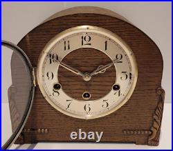 Antique c1930's German Oak Westminster Chiming Mantel Clock (Fully Serviced)