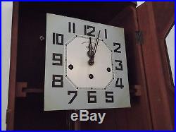 Antique french alarm clock chime Westminster wooden wall IROD rings france melod
