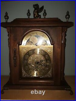 Antique mantle Clock 1940s with moon phase german movement chimes and dongs