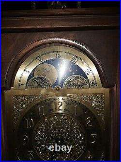 Antique mantle Clock 1940s with moon phase german movement chimes and dongs