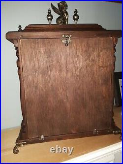 Antique mantle Clock 1940s with moon phase german movement chimes and dongs