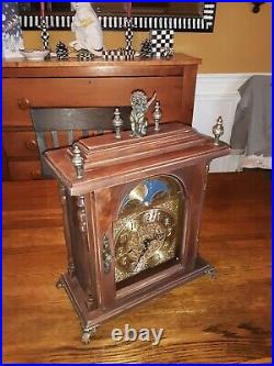 Antique mantle Clock 1940s with moon phase german movement chimes and dongs