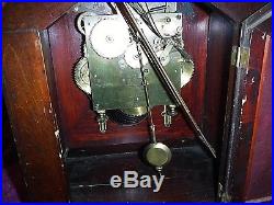Antique waterbury westminster chimes doric clock mahogany large