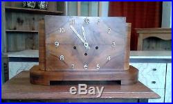 Art-Deco Antique Mantle Clock-Large, Westminster Chime Lovely Patina. Pics